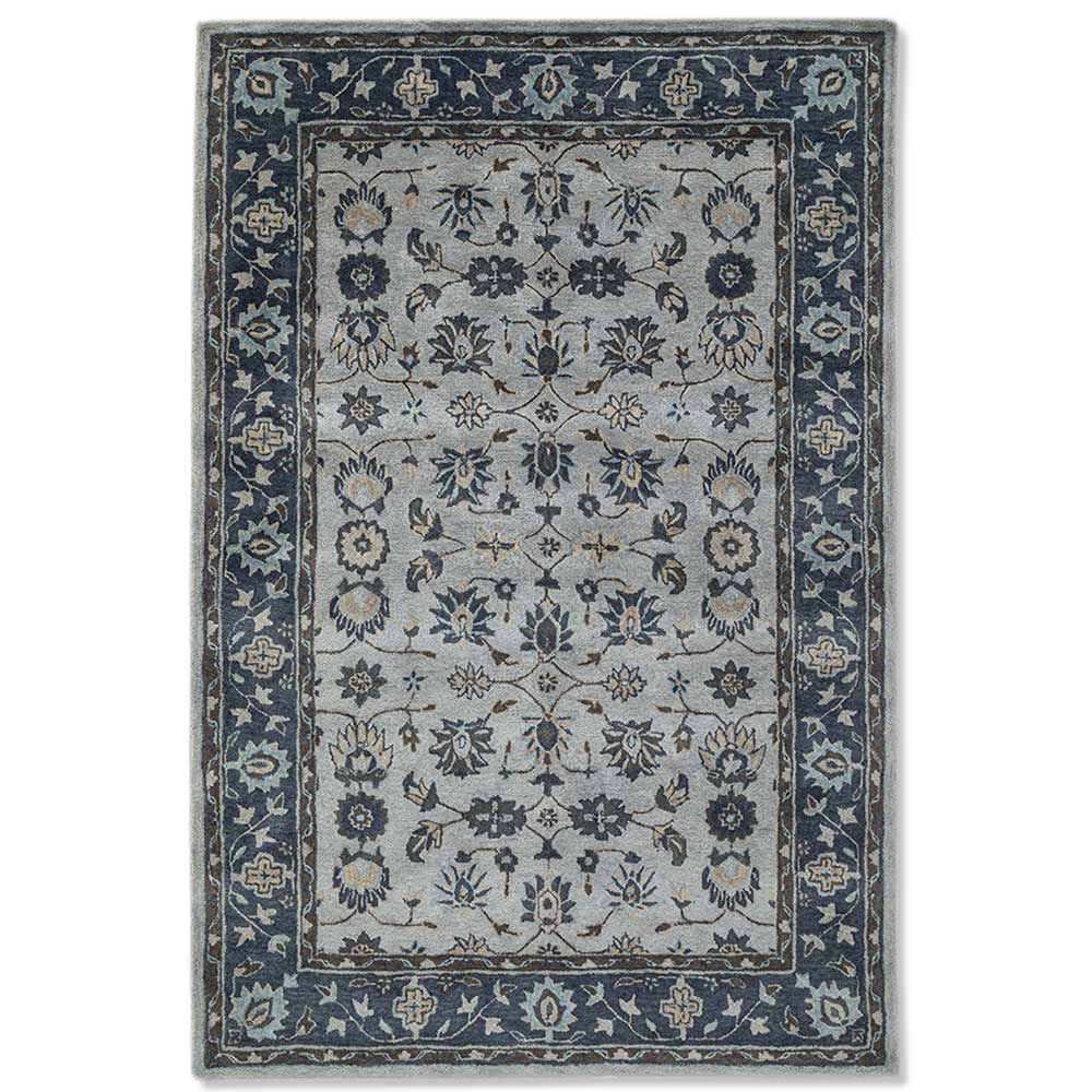 Decorative rug with floral pattern on a white background