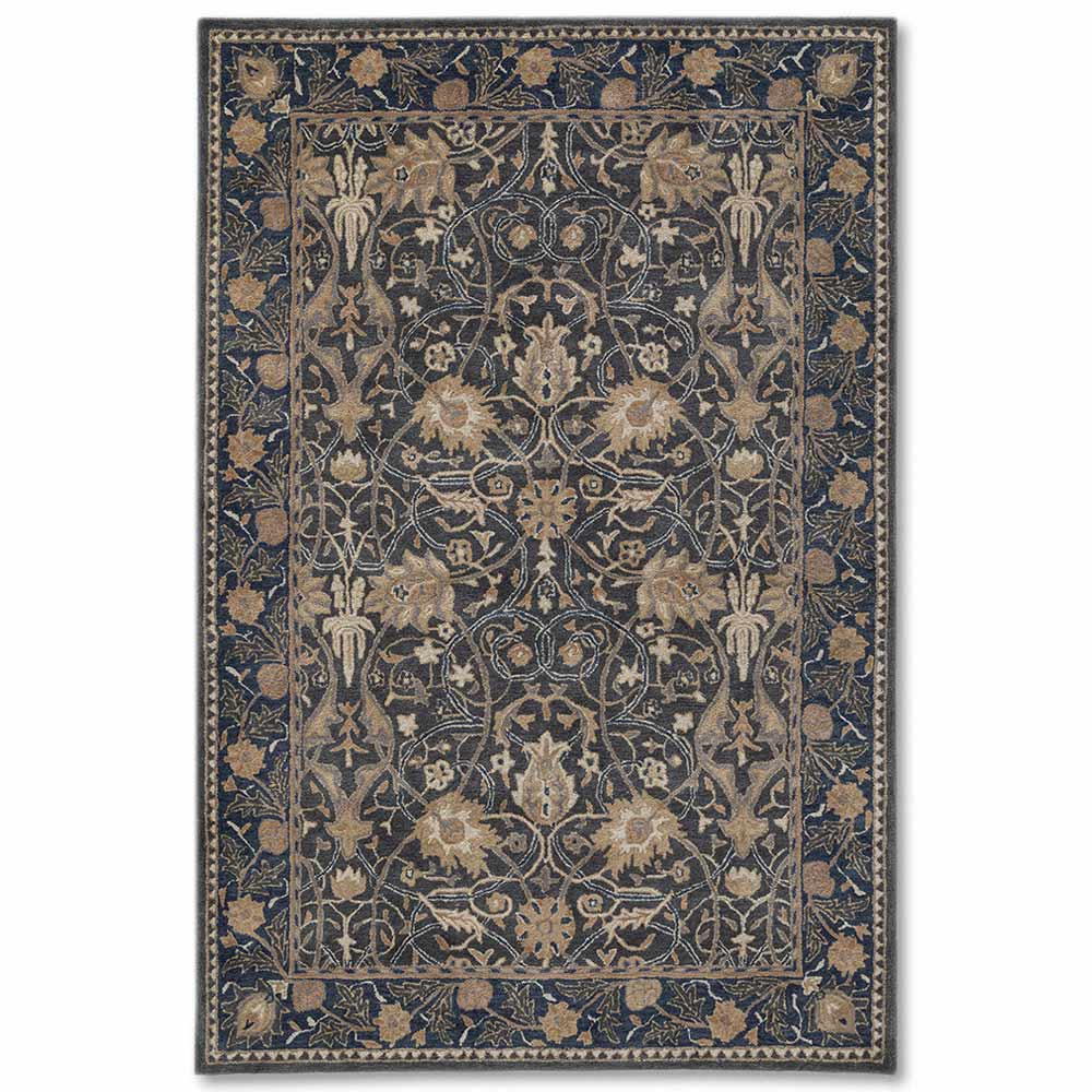 Decorative rug with intricate patterns on a white background