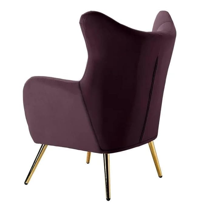 Purple chair with gold legs on a white background