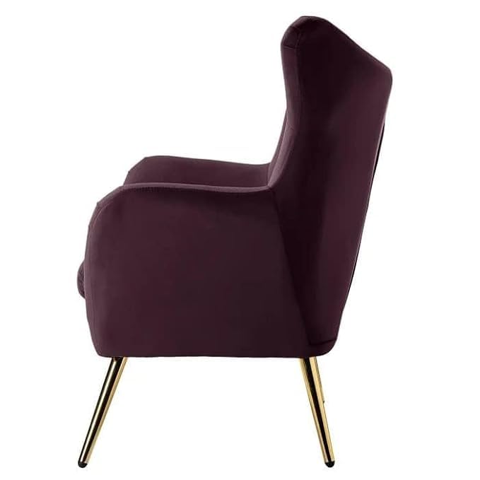 Unique & Versatile Wingback Lounge Chair Tufted Velvet Armchair with Stylish Metal Legs