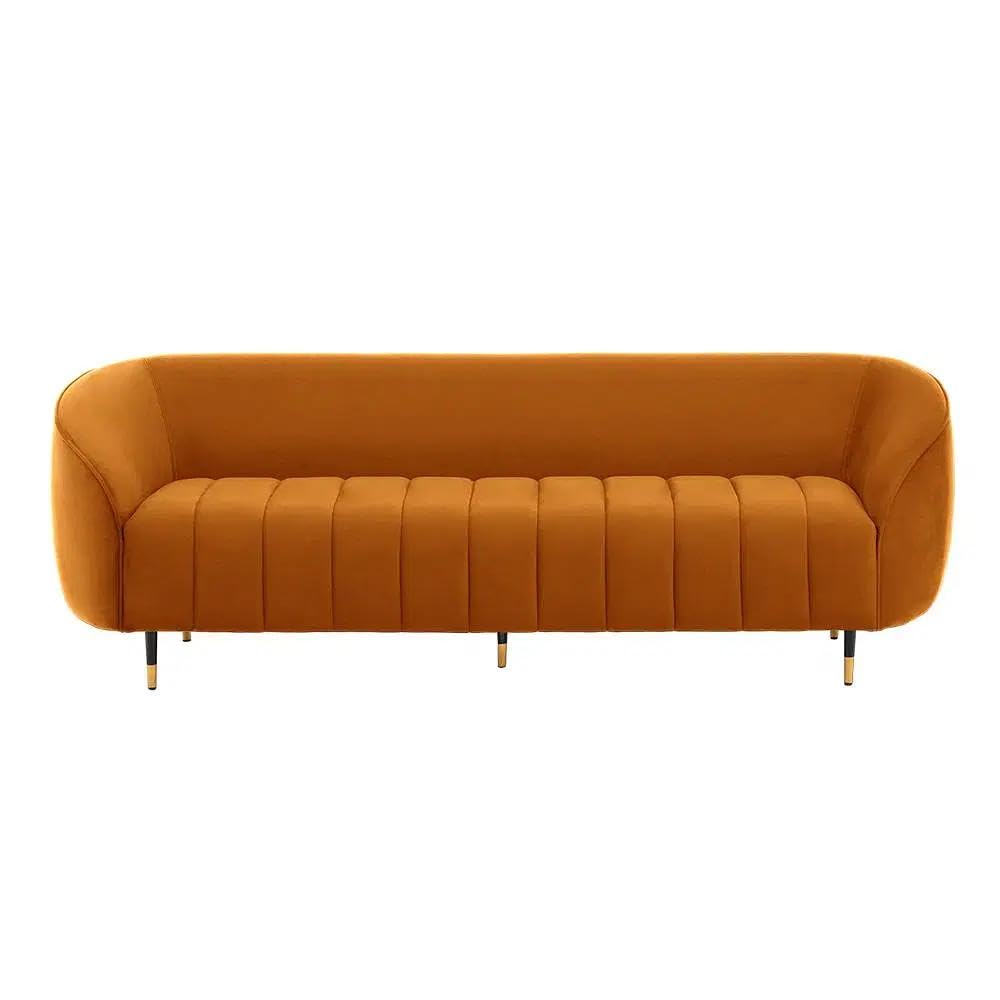 Orange sofa on a white background