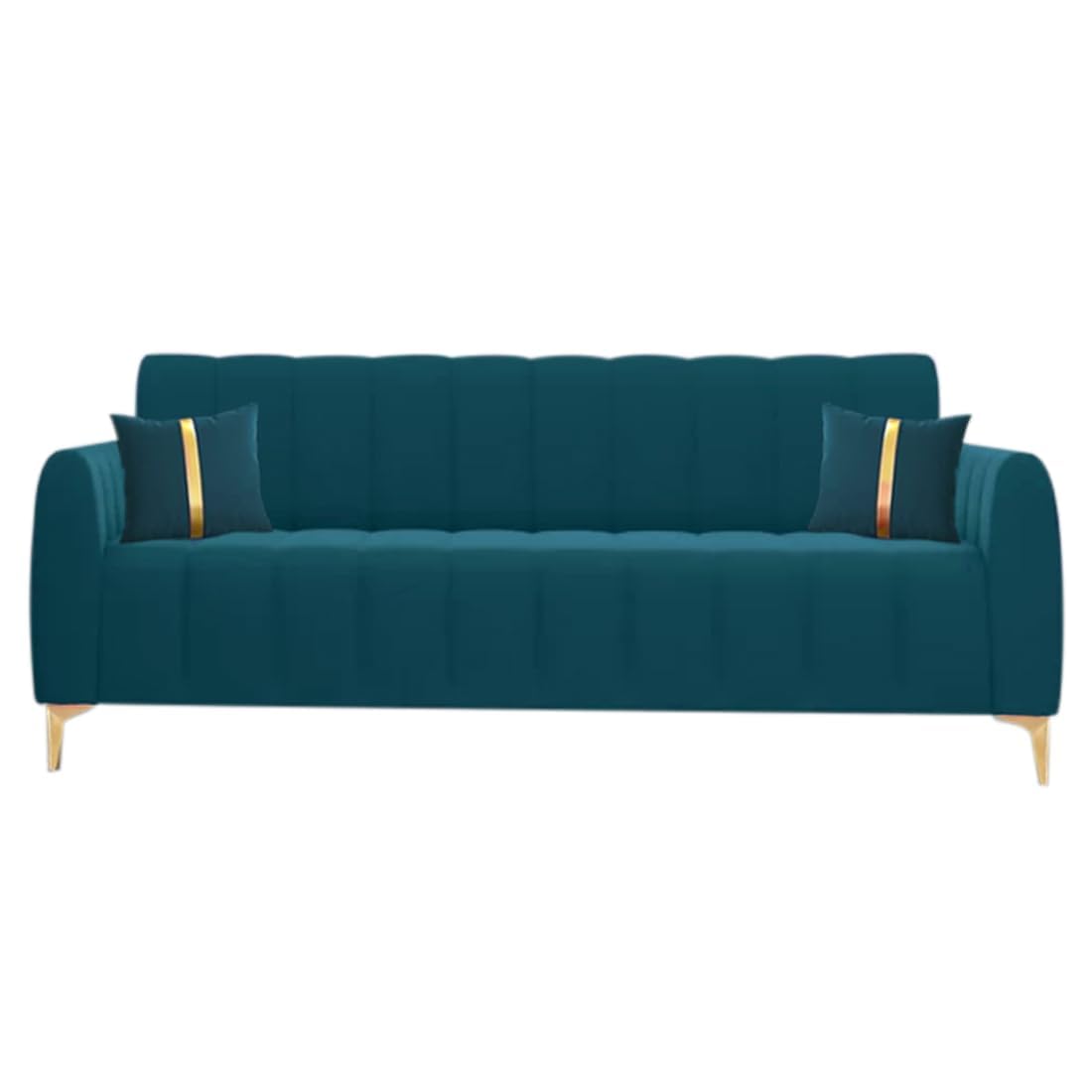 5 Seater Premium Fabric Sofa Set for Living Room (3+2, Teal Color)