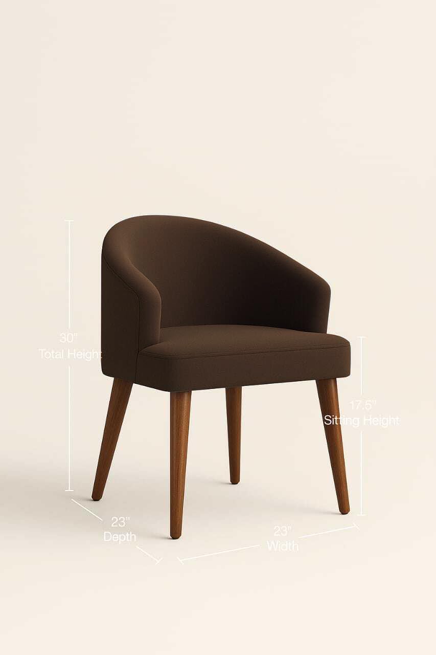 Brown chair with wooden legs on a beige background