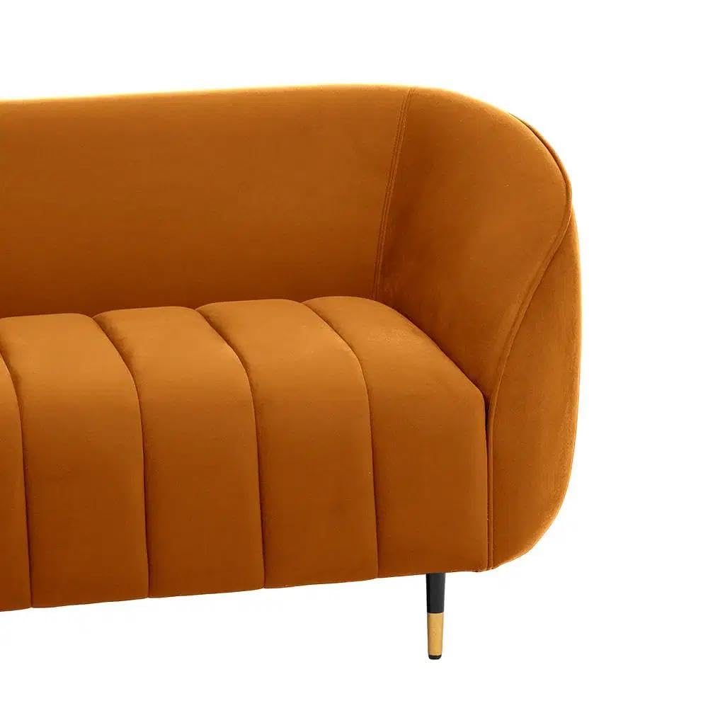 Orange sofa with a white background