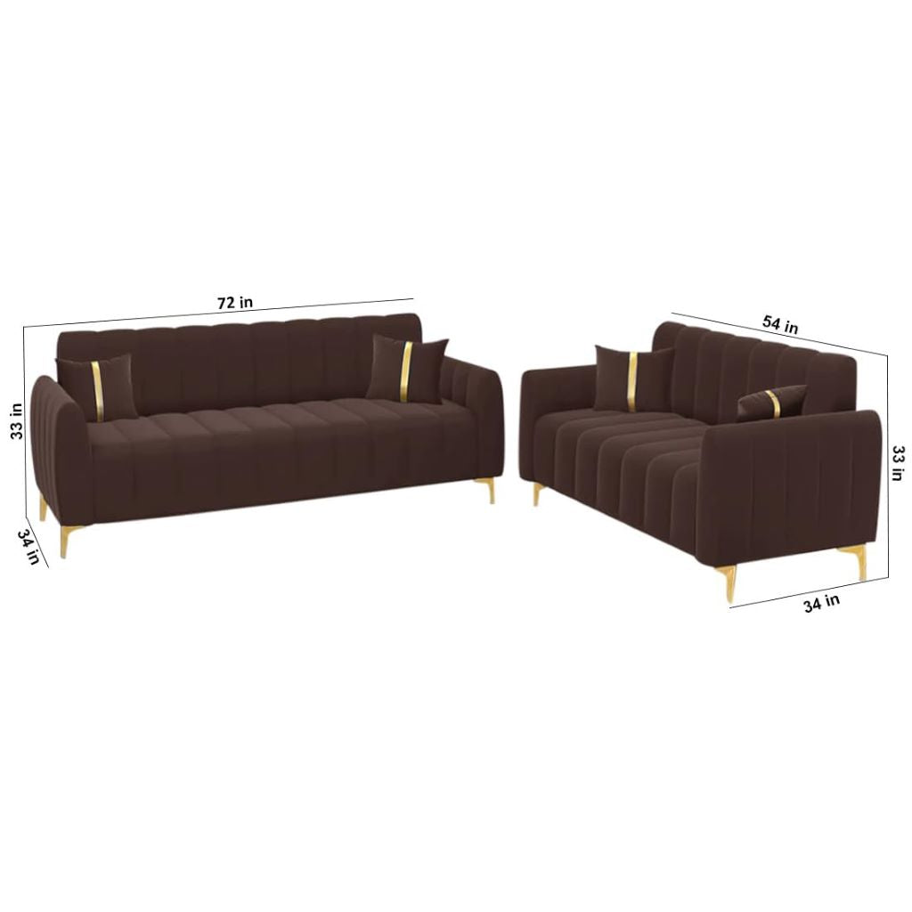 5 Seater Fabric Premium 3+2 Sofa Set for Living Room (Brown)