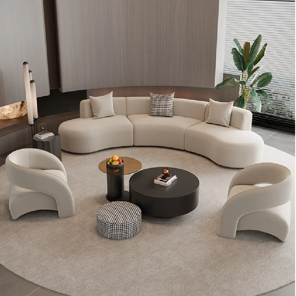 curved sofa set