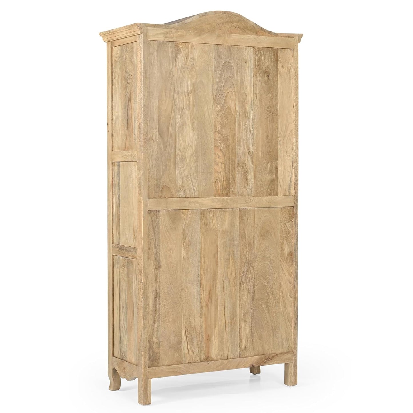 Multipurpose Solid Wood Cabinet Kitchen Bookshelf & Storage Unit for Home – Mango Wood with Natural Cane & Matte Finish
