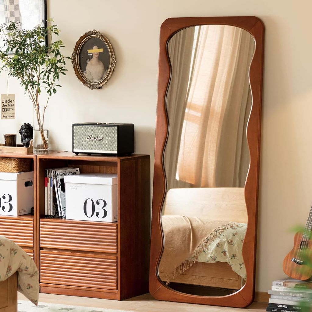 64"x28" Full-Length Mirror – Solid Wood Full-Body Floor Mirror