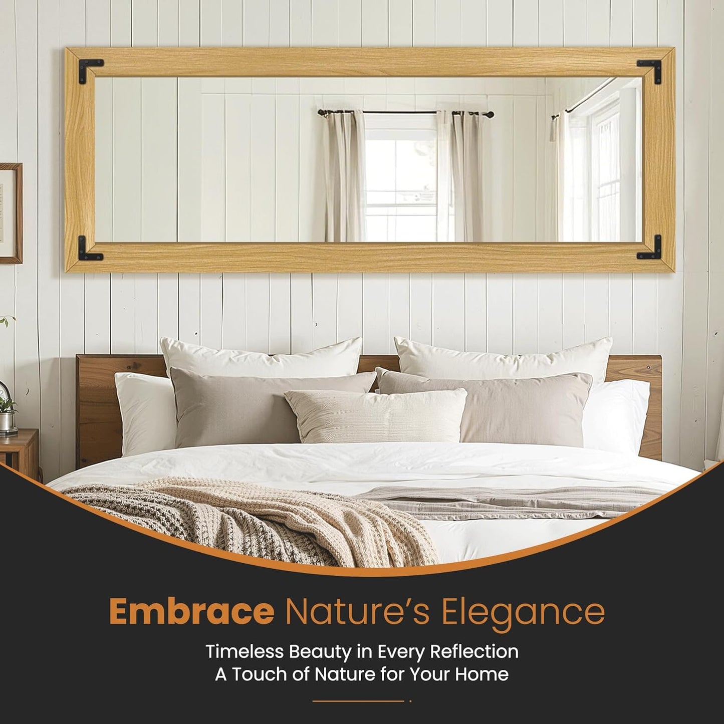 71"x30" Full-Length Floor Mirror with Solid Wood Frame – Brown