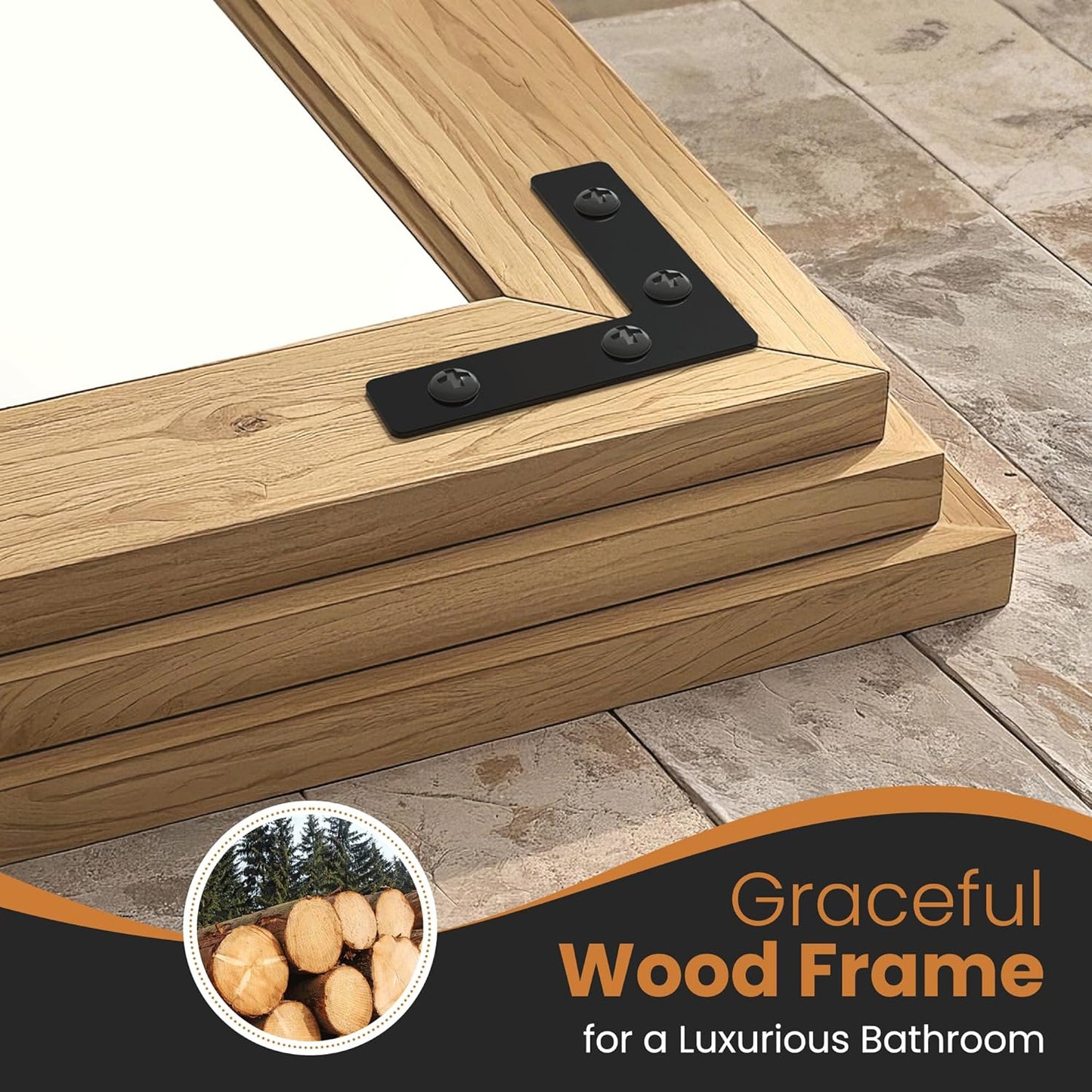 71"x30" Full-Length Floor Mirror with Solid Wood Frame – Brown