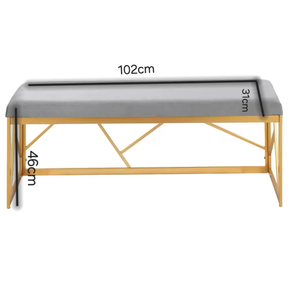 Bench with dimensions labeled on a white background
