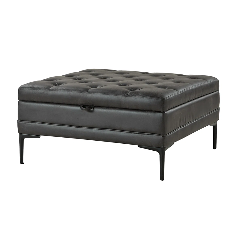 Traditional Upholstered Flip-Top Storage Ottoman – Classic Design with Hidden Compartment