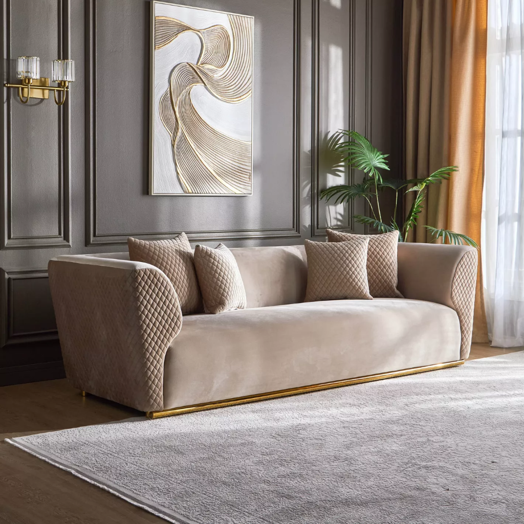 3-Seater Fabric Sofa – Stylish Comfort for Modern Living