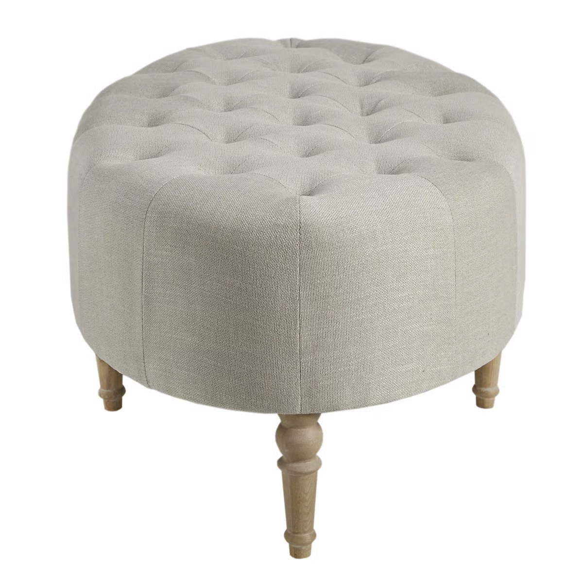 Clara Tufted Oval Ottoman | Upholstered Coffee Table Bench