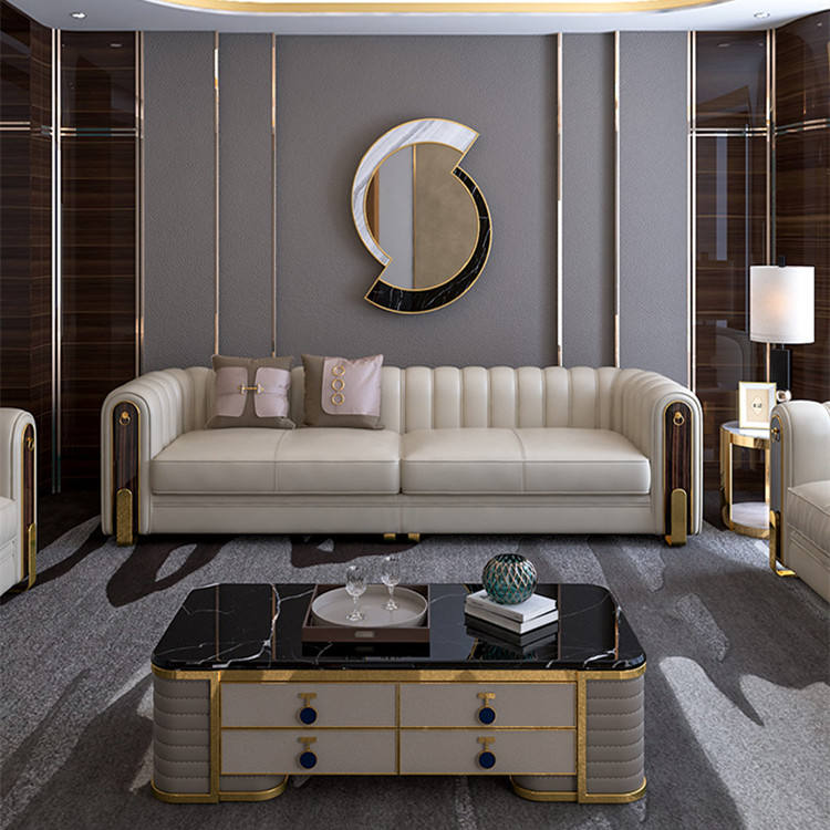 Luxury Modern Leather Sofa Set (American Design)