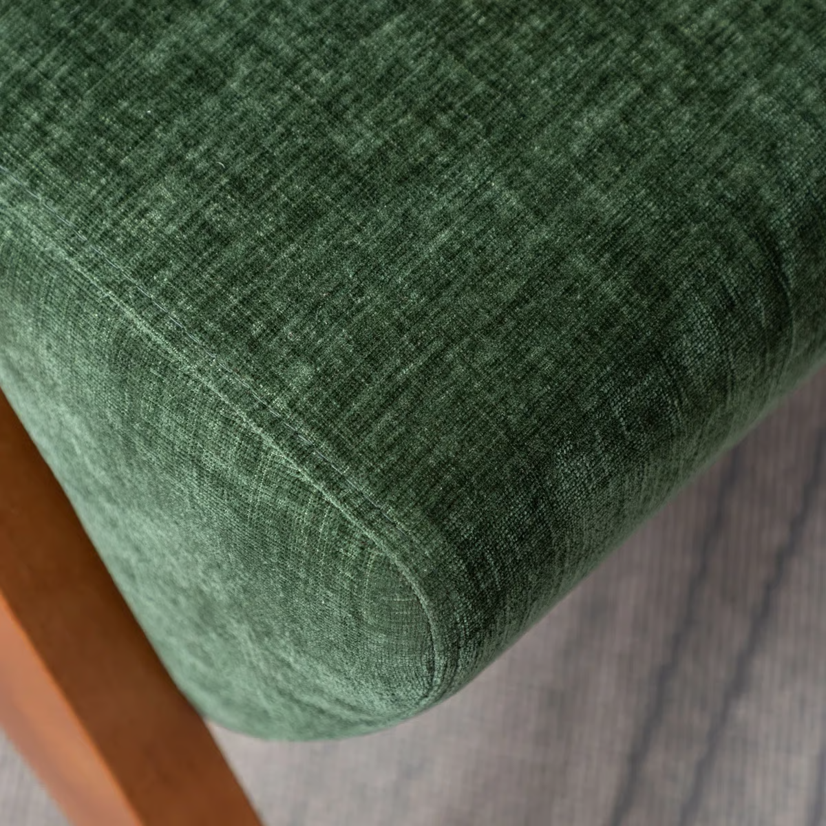 Handmade Mid-Century Wooden Armchair | Solid Wood Single Sofa Chair (Beige)