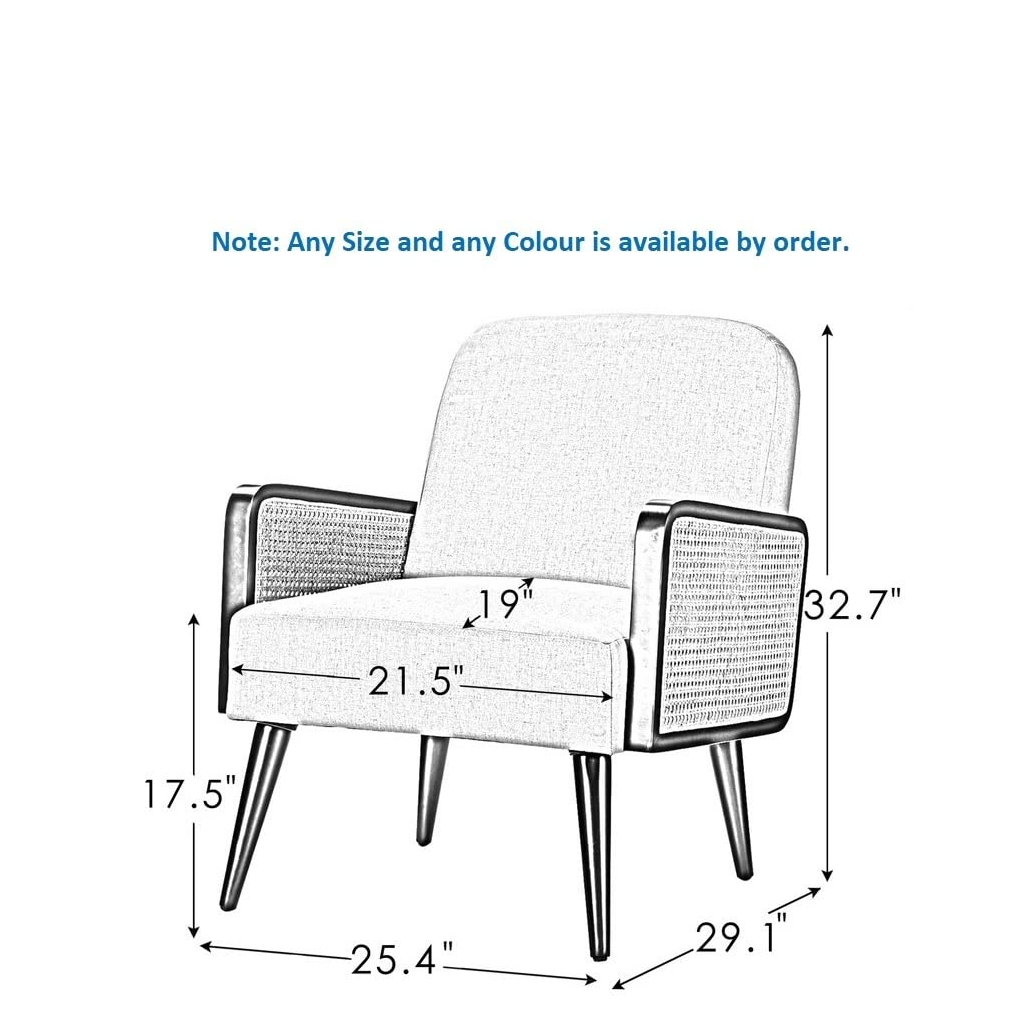 Measurement chart of a chair with dimensions labeled