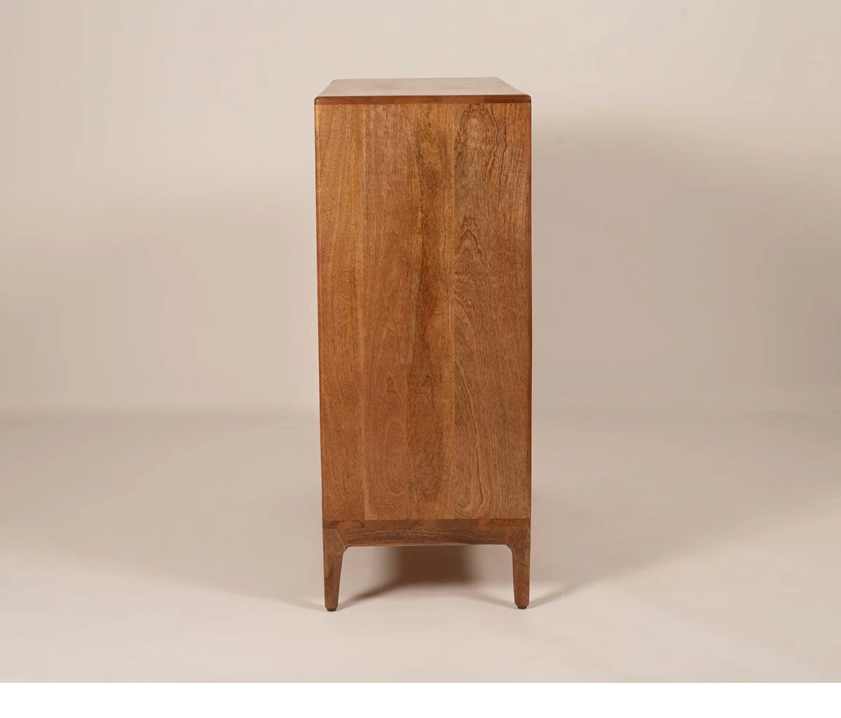 Wooden cabinet on a beige background