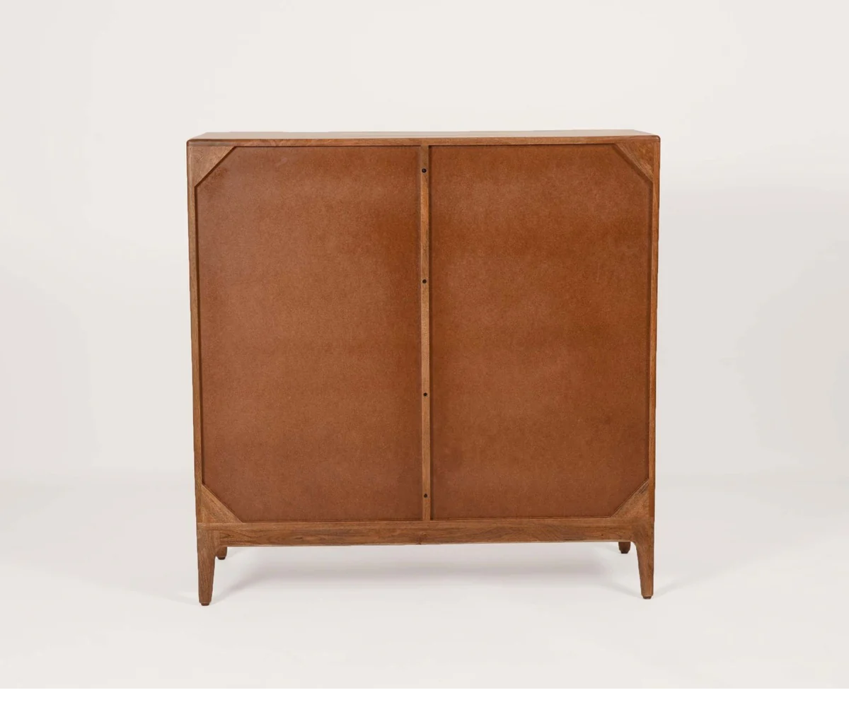 Brown leather cabinet on a white background