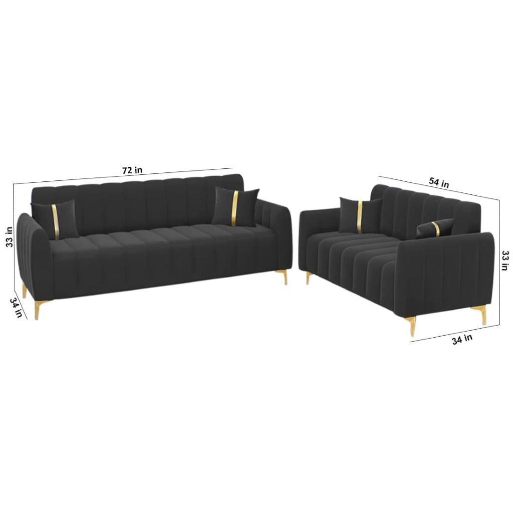 5 Seater Fabric Premium 3+2 Sofa Set for Living Room (Grey)