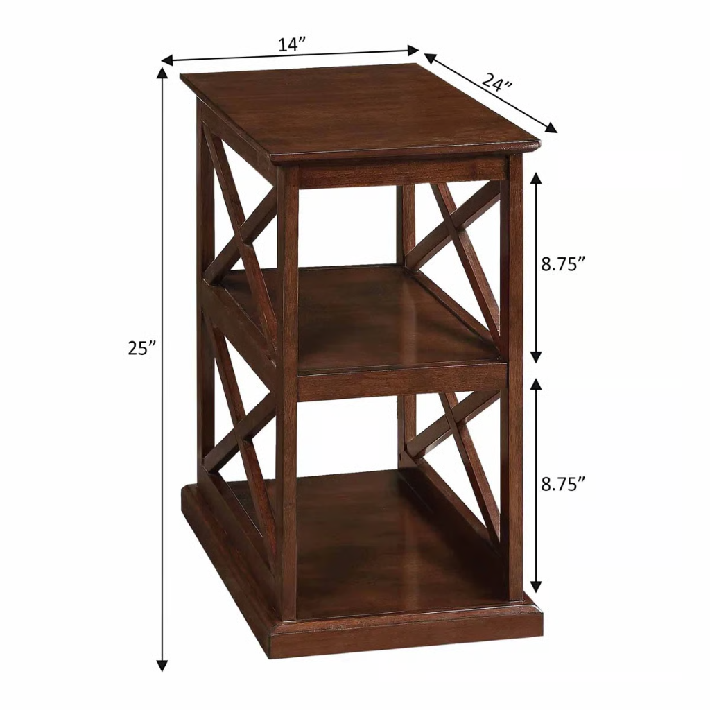 24'' Chairside End Table with Storage Shelf & Drawer