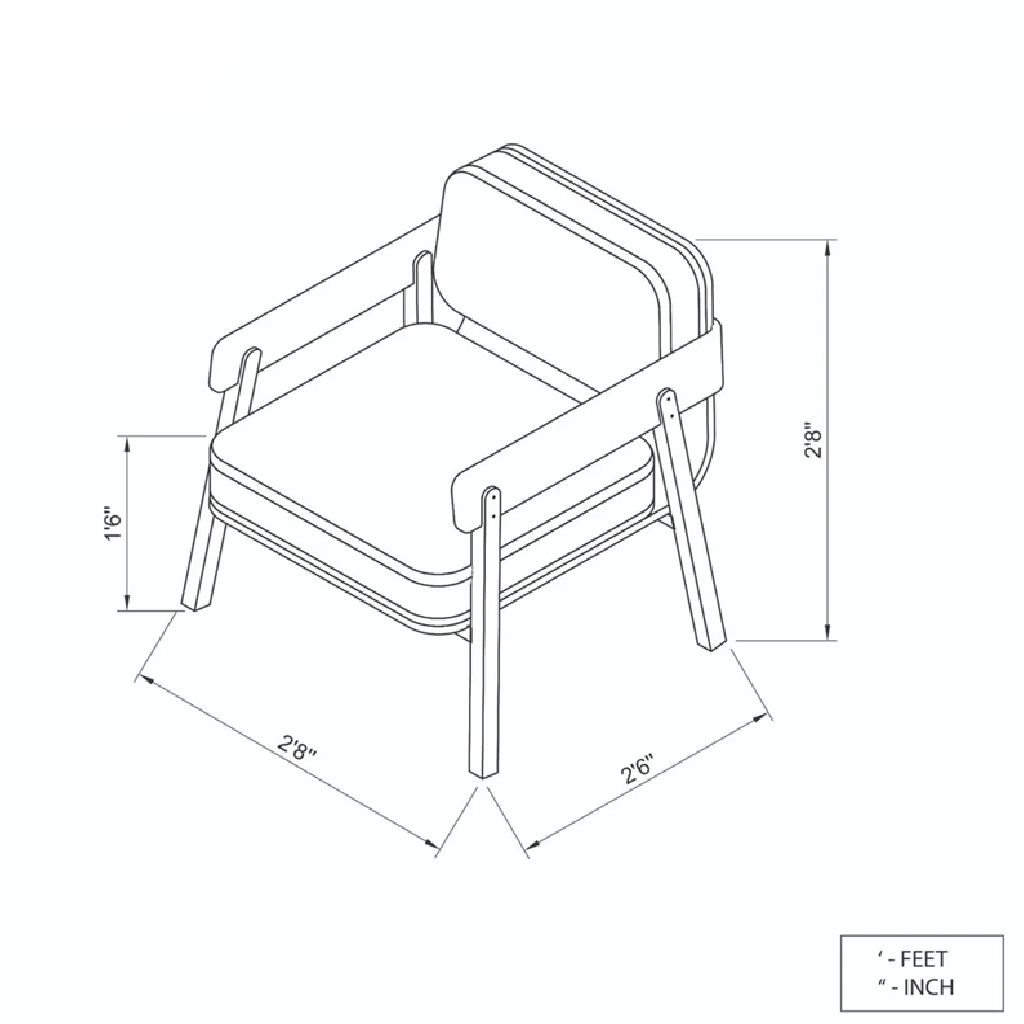 Contemporary Accent Chair with Solid Wood Frame
