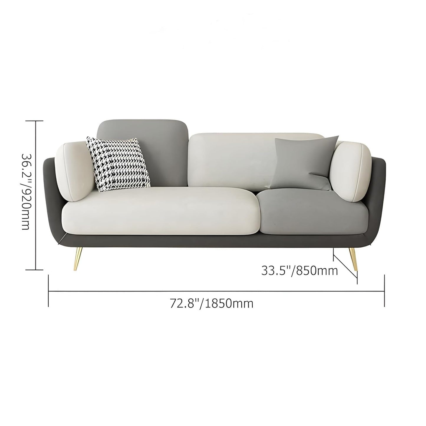 Luxurious Traditional Chesterfield 3-Seater Sofa (Brown & Beige)