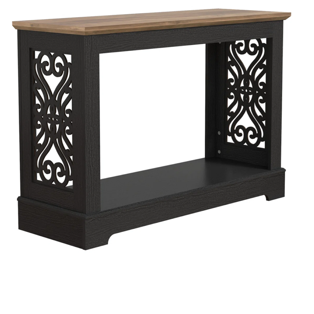 Elevate Your Space with This 42’’ Wooden Console Table ( Black & Oak)