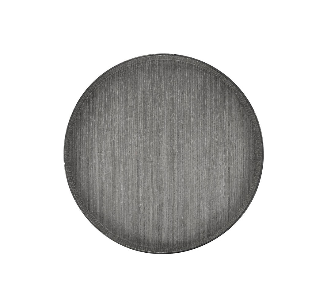 Koyal Faux Wood Round Decorative Tray Wood