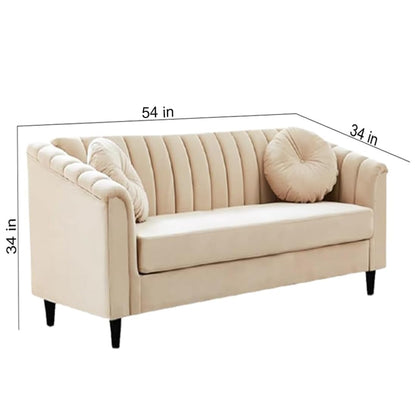 2-Seater Cream Fabric Sofa  Premium Living Room Piece
