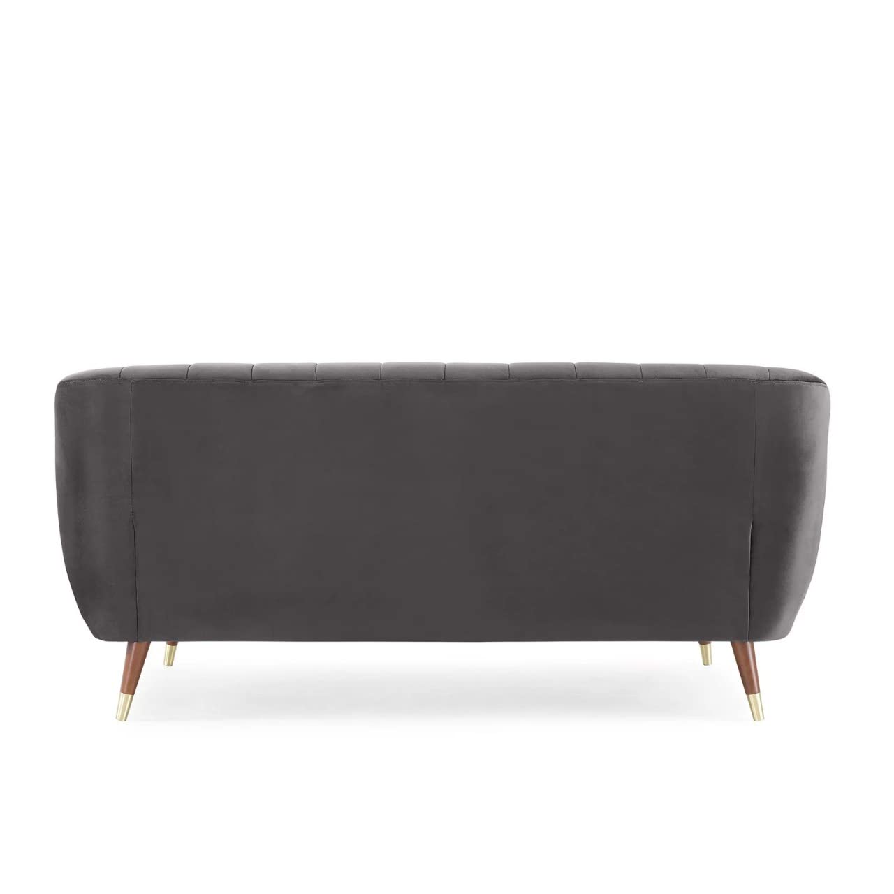 Dark gray sofa with wooden legs on a white background