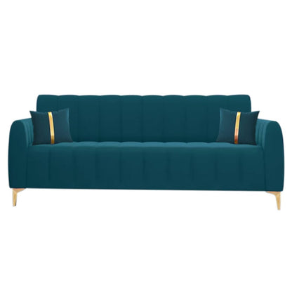5 Seater Premium Fabric Sofa Set for Living Room (3+2, Teal Color)