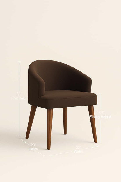 Brown chair with wooden legs on a beige background