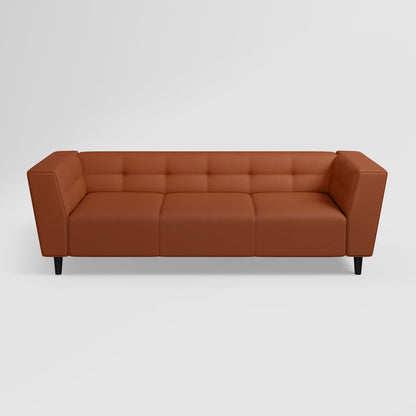 3-Seater Synthetic Leather Sofa | Modern Sofa with Arms for Living Room