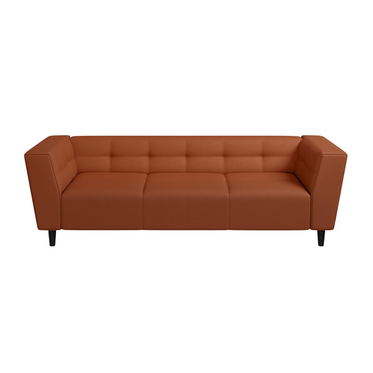 3-Seater Synthetic Leather Sofa | Modern Sofa with Arms for Living Room