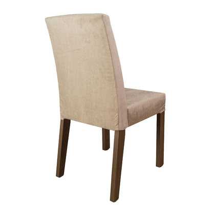 4-Seater Dining Set with Square Glass Table Top, Sturdy Wooden Frame,