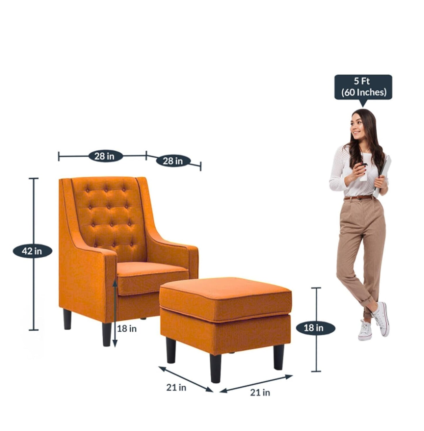 Wingback Comfort Chair with Footrest