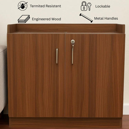 Premium Engineered Wood Shoe Rack with Door and Lock 3 Spacious Compartments for 20 to 25 Pairs