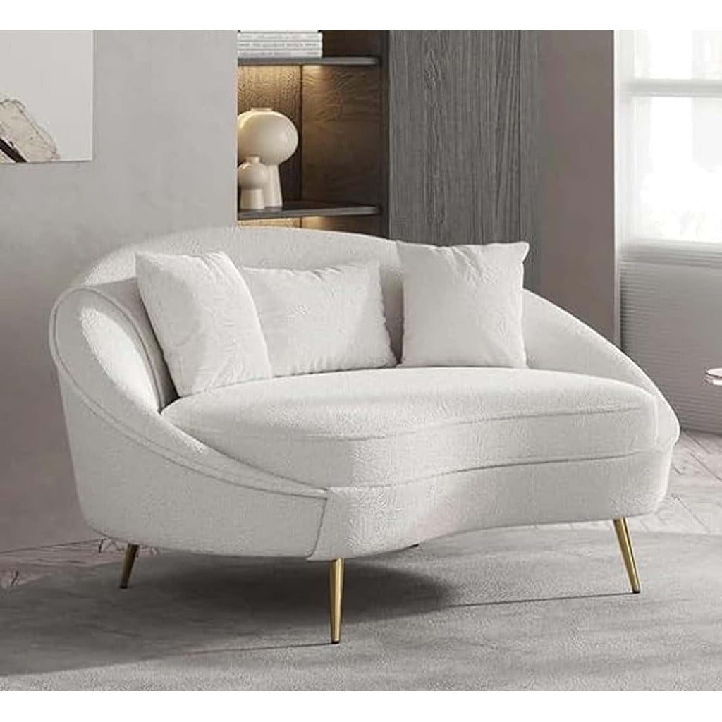 Compact 2 Seater Wooden Sofa Set Cushioned Loveseat for Living Room