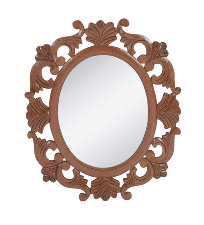 Victorian Style Wall Mirror – Handcrafted Wooden Frame in Walnut Finish, 24" x 20", Pack of 1