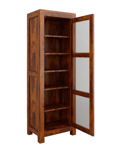 Victoria Solid Wood Kitchen Cabinet – Multipurpose Wooden Storage for Bedroom, Living Room, Study &amp; Bar | Bookshelf with Honey Matte Finish