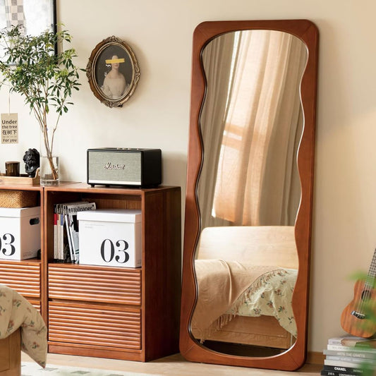 64"x28" Full-Length Mirror – Solid Wood Full-Body Floor Mirror