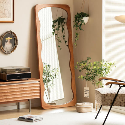 64"x28" Full-Length Mirror – Solid Wood Full-Body Floor Mirror