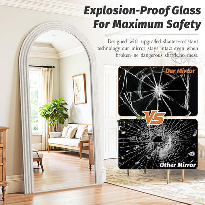 76'' x 41'' Full-Length Floor Mirror – Tall Standing Mirror for Bedroom or Living Room