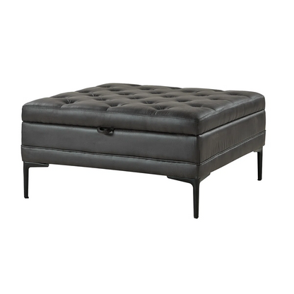Traditional Upholstered Flip-Top Storage Ottoman – Classic Design with Hidden Compartment