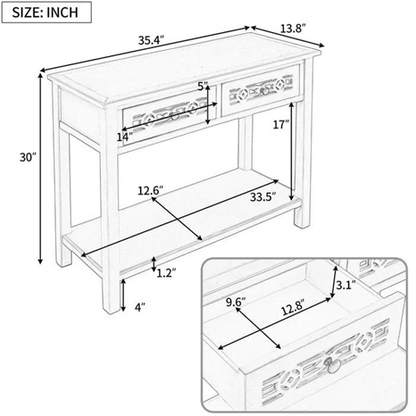 Solid Wood Console Table – Classic Entryway or Hallway Accent Table