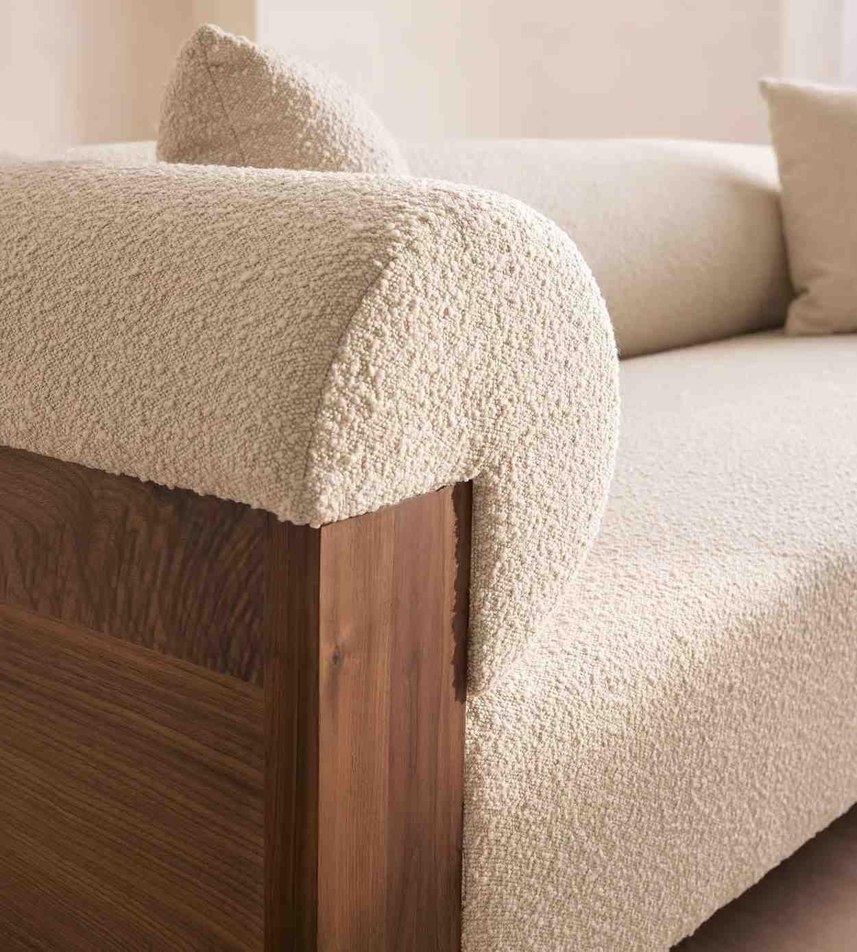 Three-Seater Sofa in Walnut Finish