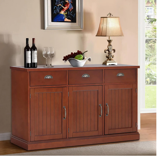 Kitchen Cabinet Console Table with 3 Drawers & 3 Doors for Dining or Living Room