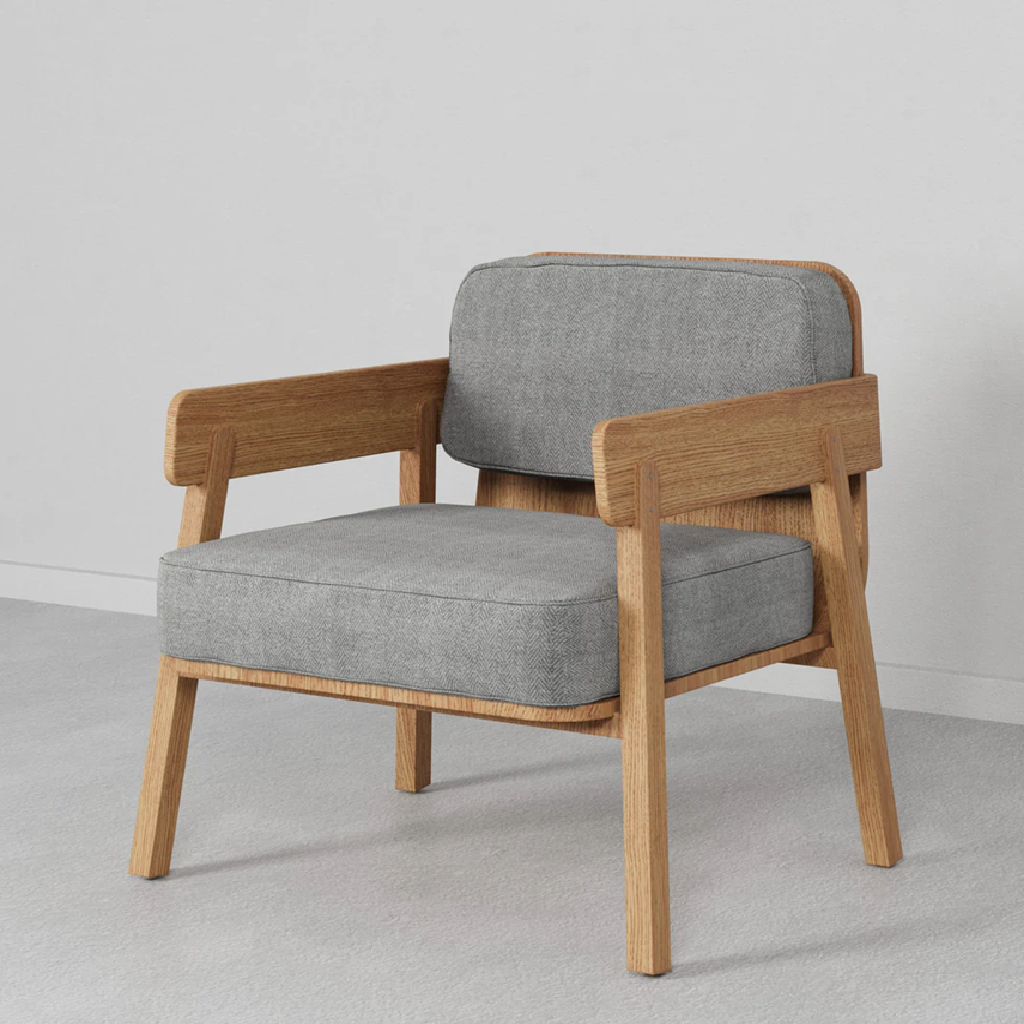 Contemporary Accent Chair with Solid Wood Frame