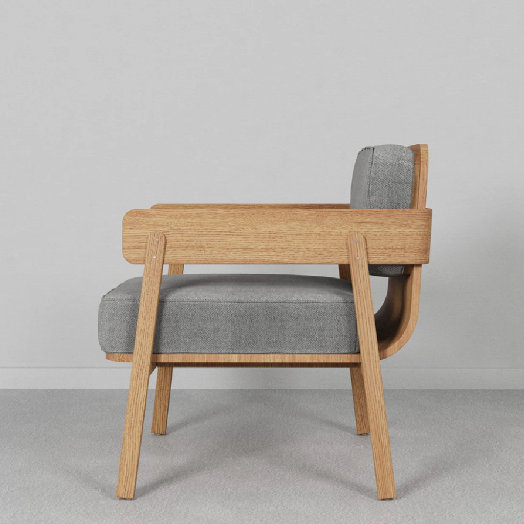 Contemporary Accent Chair with Solid Wood Frame